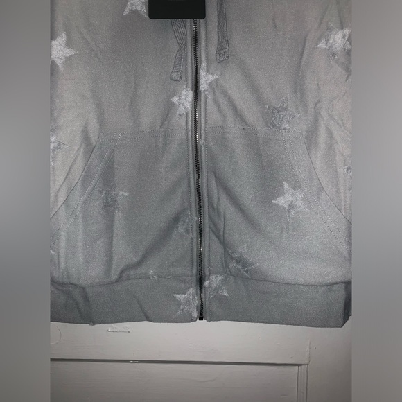 NWT‎ bobeau Heather gray stars hoodie with fuzzy fleece lining size medium - Picture 7 of 12